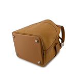 Hermes Handbag Brown Picotin Lock 18 Sesame Cargo Palladium Plated B Stamp - Redeluxe