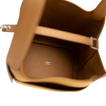 Hermes Handbag Brown Picotin Lock 18 Sesame Cargo Palladium Plated B Stamp - Redeluxe