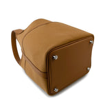 Hermes Handbag Brown Picotin Lock 18 Sesame Cargo Palladium Plated B Stamp - Redeluxe