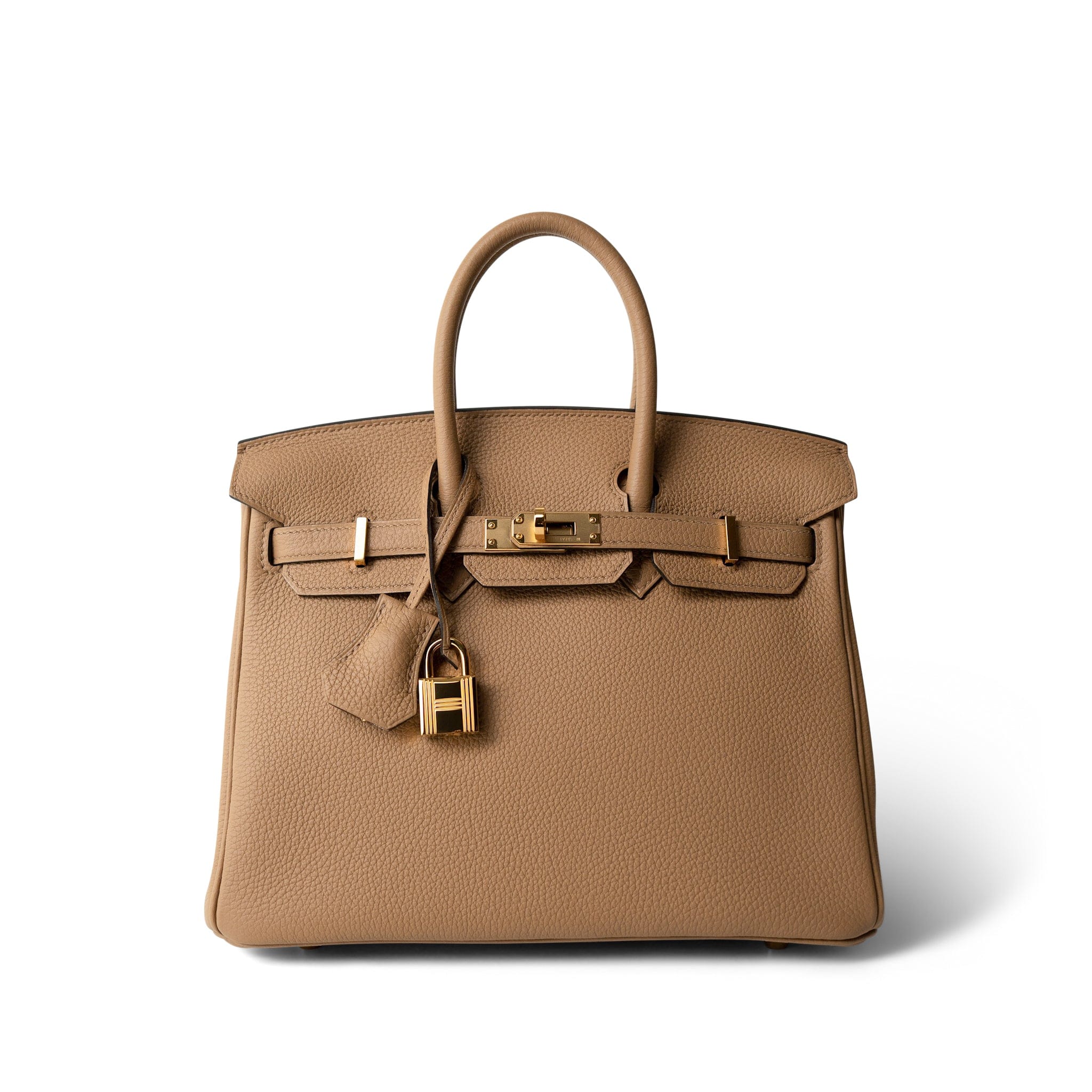 Hermes Handbag Chai Birkin 25 Chai Togo Gold Plated U Stamp - Redeluxe
