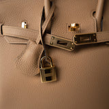 Hermes Handbag Chai Birkin 25 Chai Togo Gold Plated U Stamp - Redeluxe