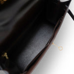 Hermes Handbag Color Kelly 28 Sellier Brown Box Calfskin Gold Plated T Circle Stamp - Redeluxe