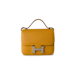 Hermes Handbag Constance / Yellow Hermes Constance 18 Jaune Ambre (Amber Yellow) Palladium Plated Hardware C Stamp - Redeluxe