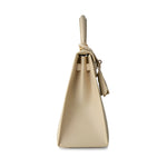 Hermes Handbag Cream Vintage Kelly 25 Sellier Parchemin / Light Beige Box Calfksin E Square Stamp - Redeluxe