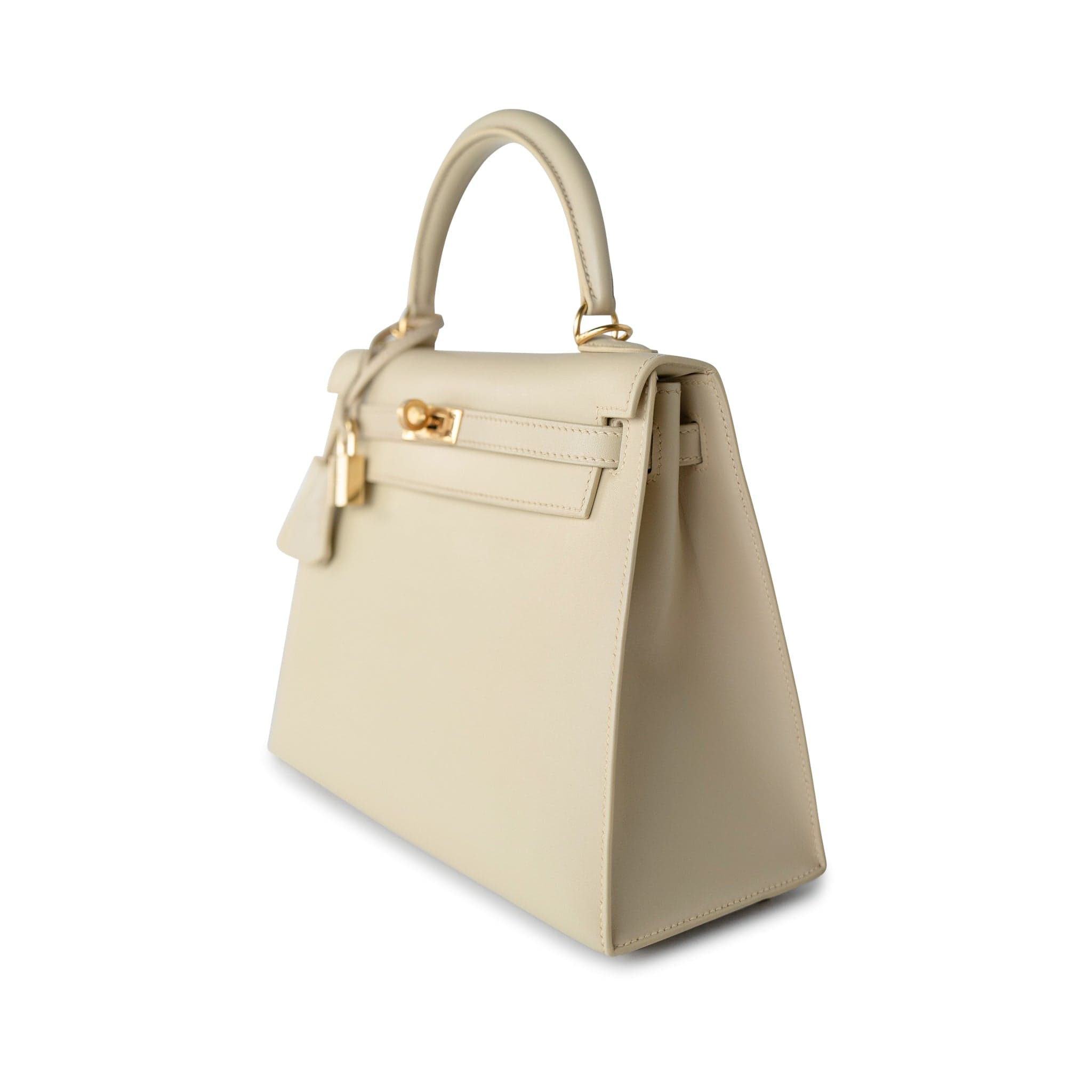 Vintage Kelly 25 Sellier Parchemin / Light Beige Box Calfksin E