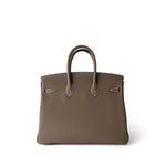 Hermes Handbag Etoupe Birkin 25 Etoupe Togo Gold Plated B Stamp - Redeluxe