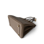 Hermes Handbag Etoupe Birkin 25 Etoupe Togo Gold Plated B Stamp - Redeluxe