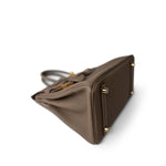 Hermes Handbag Etoupe Birkin 25 Etoupe Togo Gold Plated B Stamp - Redeluxe