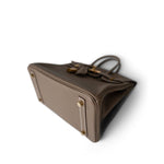 Hermes Handbag Etoupe Birkin 25 Etoupe Togo Gold Plated B Stamp - Redeluxe