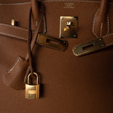 Hermes Handbag Gold Birkin 30 Gold Epsom Gold Plated A Stamp - Redeluxe