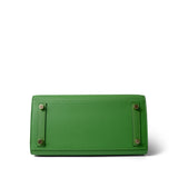 Hermes Handbag Green Birkin 25 Sellier Vert Yucca Epsom Gold Plated B Stamp - Redeluxe