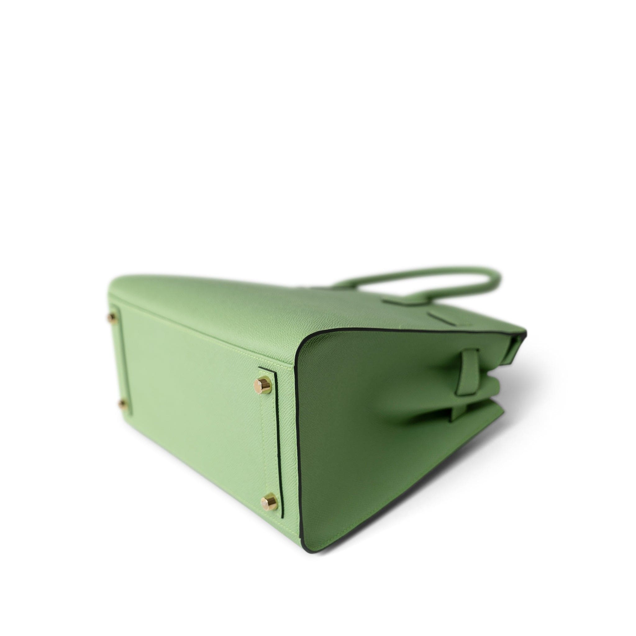 Hermes Handbag Green Birkin Sellier 30 Vert Criquet Epsom Gold Plated Y Stamp - Redeluxe