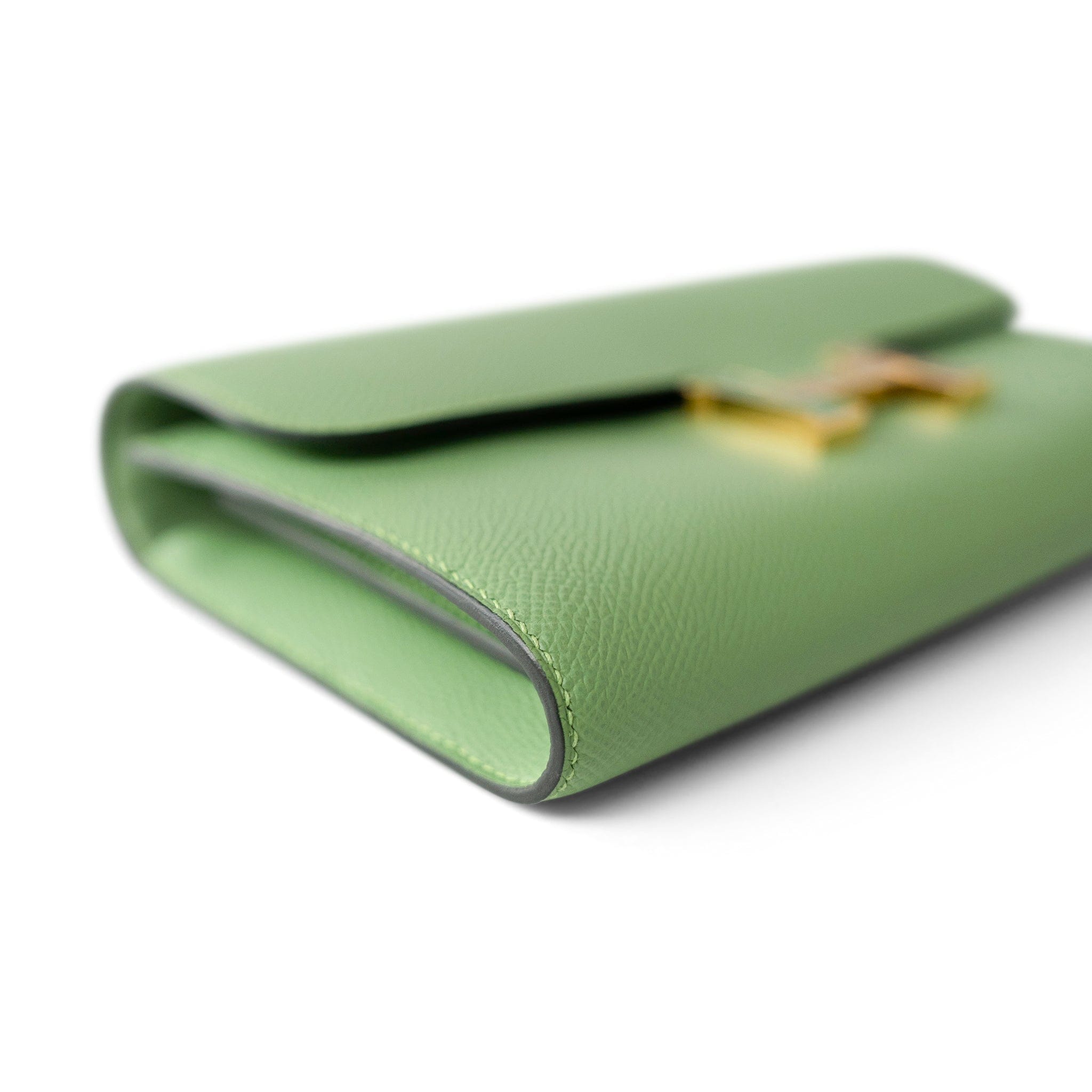 Hermes Handbag Green Constance Wallet To Go Vert Criquet Epsom Z Stamp - Redeluxe