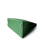 Hermes Handbag Green Kelly Sellier 32 Green Courchevel Gold Plated (U) Stamp - Redeluxe
