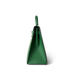 Hermes Handbag Green Kelly Sellier 32 Green Courchevel Gold Plated (U) Stamp - Redeluxe