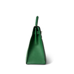 Hermes Handbag Green Kelly Sellier 32 Green Courchevel Gold Plated (U) Stamp - Redeluxe