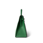 Hermes Handbag Green Kelly Sellier 32 Green Courchevel Gold Plated (U) Stamp - Redeluxe