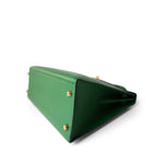 Hermes Handbag Green Kelly Sellier 32 Green Courchevel Gold Plated (U) Stamp - Redeluxe
