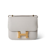 Hermes Handbag Grey Constance 18 Gris Pale Epsom Gold Hardware B Stamp - Redeluxe