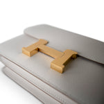 Hermes Handbag Grey Constance 18 Gris Pale Epsom Gold Hardware B Stamp - Redeluxe