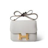 Hermes Handbag Grey Constance 18 Gris Pale Epsom Gold Hardware B Stamp - Redeluxe