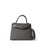 Hermes Handbag Grey Kelly Sellier 25 Gris Meyer Epsom Palladium Plated U Stamp - Redeluxe