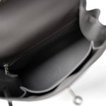 Hermes Handbag Grey Kelly Sellier 25 Gris Meyer Epsom Palladium Plated U Stamp - Redeluxe