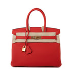 Hermes Handbag Hermes Birkin 30 Rouge de Coeur Togo D Stamp - Redeluxe