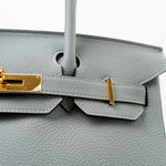 Hermes Handbag Hermes Birkin 30 Togo Blue Glacier Gold Plated - Redeluxe