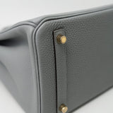 Hermes Handbag Hermes Birkin 30 Togo Blue Glacier Gold Plated - Redeluxe