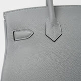 Hermes Handbag Hermes Birkin 30 Togo Blue Glacier Gold Plated - Redeluxe