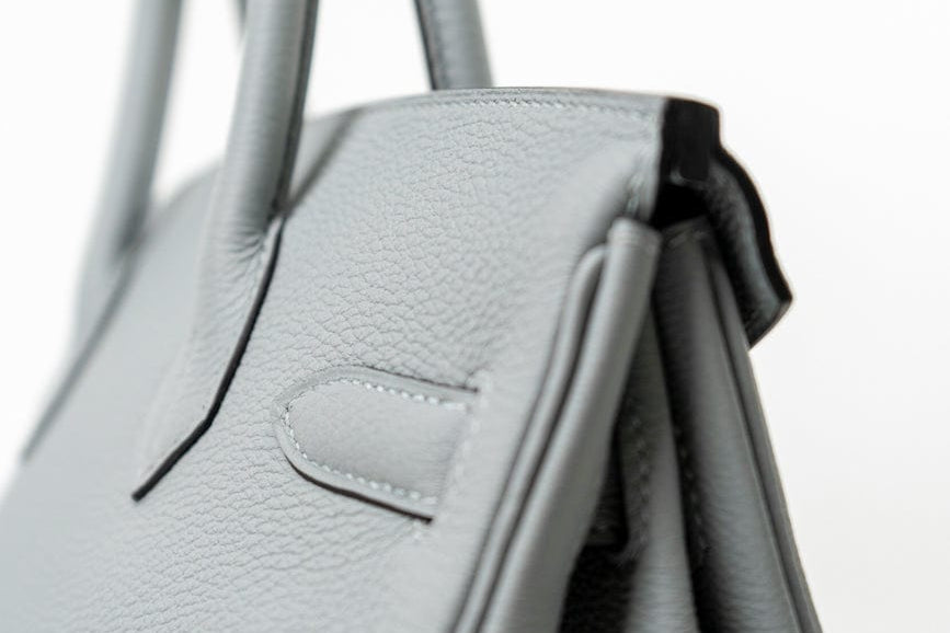 Hermes Handbag Hermes Birkin 30 Togo Blue Glacier Gold Plated - Redeluxe