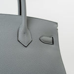 Hermes Handbag Hermes Birkin 30 Togo Blue Glacier Gold Plated - Redeluxe