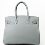 Hermes Handbag Hermes Birkin 30 Togo Blue Glacier Gold Plated - Redeluxe