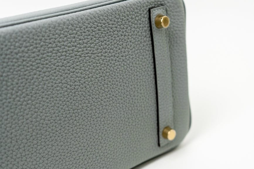 Hermes Handbag Hermes Birkin 30 Togo Blue Glacier Gold Plated - Redeluxe
