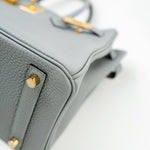 Hermes Handbag Hermes Birkin 30 Togo Blue Glacier Gold Plated - Redeluxe