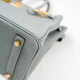 Hermes Handbag Hermes Birkin 30 Togo Blue Glacier Gold Plated - Redeluxe