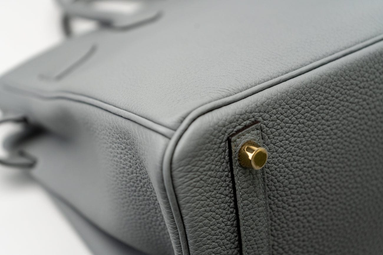 Hermes Handbag Hermes Birkin 30 Togo Blue Glacier Gold Plated - Redeluxe