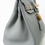 Hermes Handbag Hermes Birkin 30 Togo Blue Glacier Gold Plated - Redeluxe