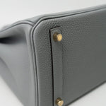 Hermes Handbag Hermes Birkin 30 Togo Blue Glacier Gold Plated - Redeluxe