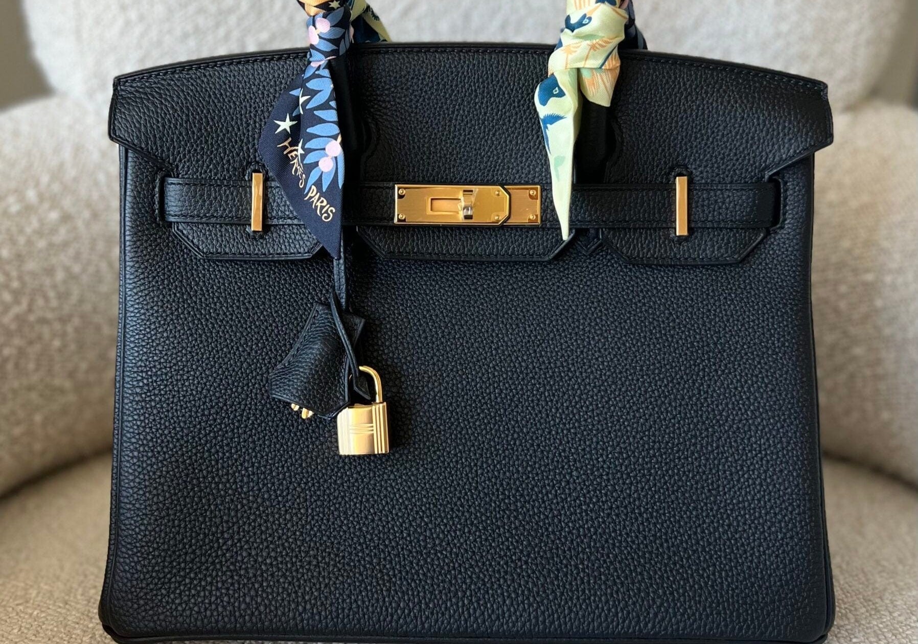 Hermes Handbag Hermes Birkin 30 Veau Togo Leather Black Gold Plated 2022 U - Redeluxe