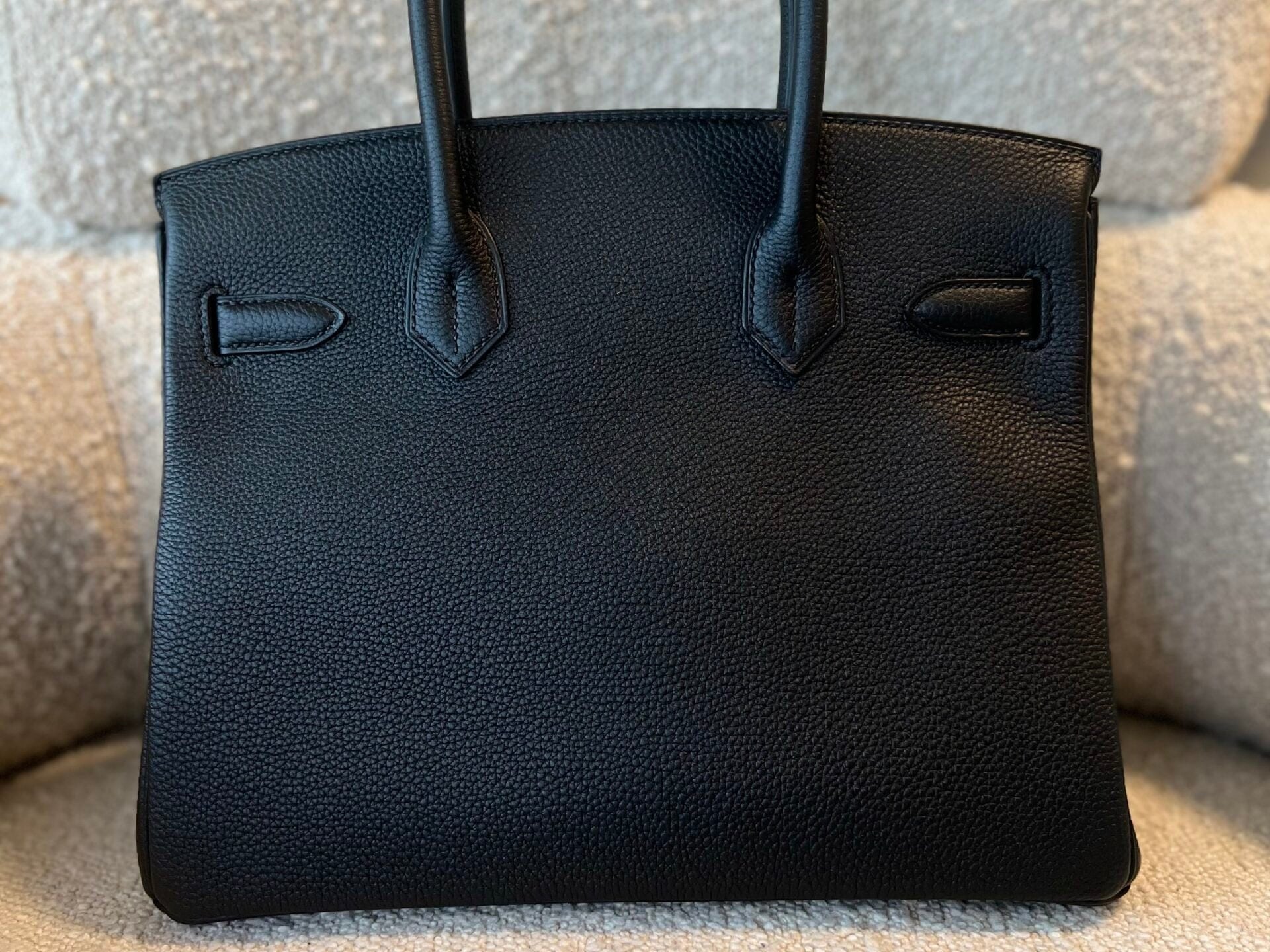 Hermes Handbag Hermes Birkin 30 Veau Togo Leather Black Gold Plated 2022 U - Redeluxe
