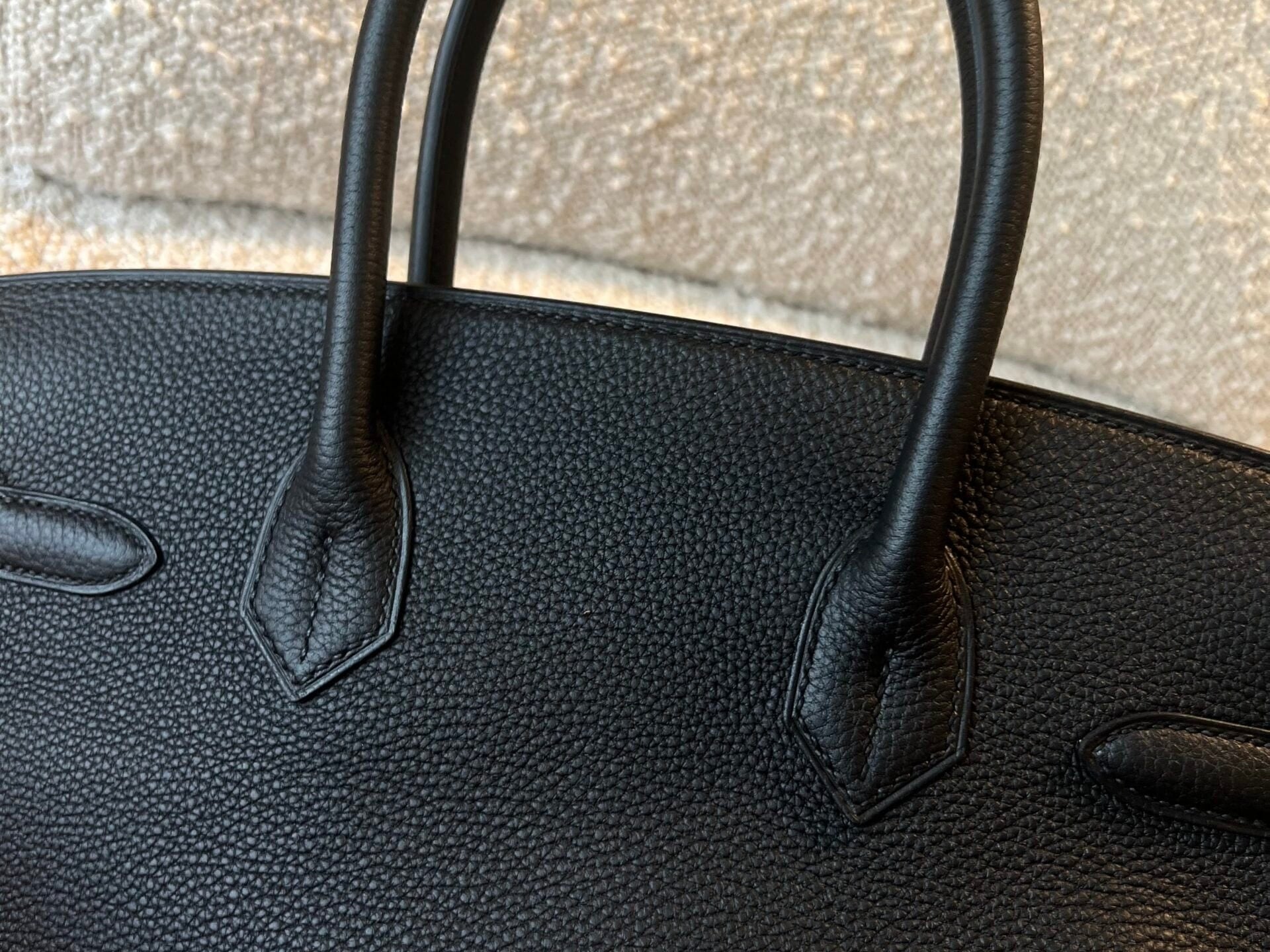 Hermes Handbag Hermes Birkin 30 Veau Togo Leather Black Gold Plated 2022 U - Redeluxe