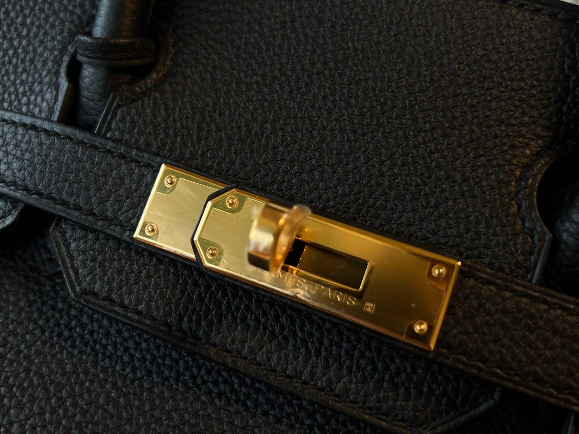 Hermes Handbag Hermes Birkin 30 Veau Togo Leather Black Gold Plated 2022 U - Redeluxe