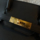Hermes Handbag Hermes Birkin 30 Veau Togo Leather Black Gold Plated 2022 U - Redeluxe