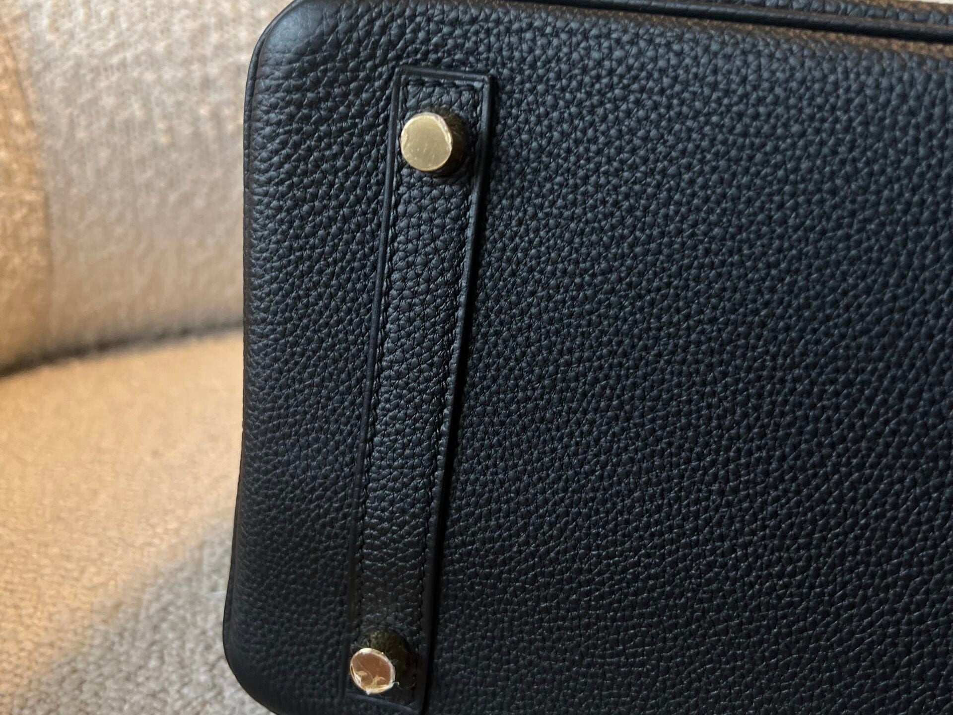 Hermes Handbag Hermes Birkin 30 Veau Togo Leather Black Gold Plated 2022 U - Redeluxe