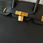 Hermes Handbag Hermes Birkin 30 Veau Togo Leather Black Gold Plated 2022 U - Redeluxe