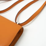 Hermes Handbag Hermes Constance 18 Abricot Veau Evercolor Leather Palladium Plated Orange - Redeluxe