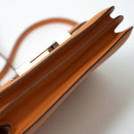 Hermes Handbag Hermes Constance 18 Abricot Veau Evercolor Leather Palladium Plated Orange - Redeluxe