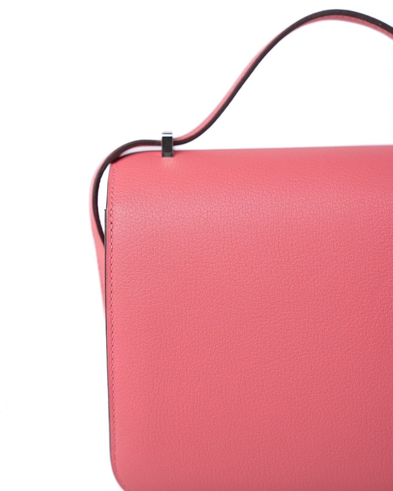 Hermes Handbag Hermes Constance 18 Rose Azalee Evercolor PHW C Stamp - Redeluxe
